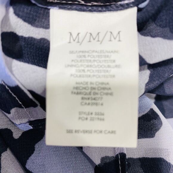 CABi size M sleeveless top sheer flowy animal print pullover casual beachy blues - Picture 7 of 7